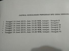 Jadual Sosialisasi Pengisian Anggota BPD