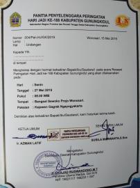 Undangan Hari Jadi Gunungkidul