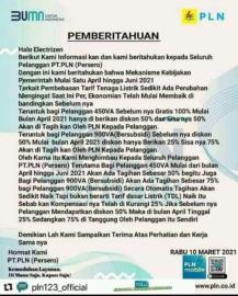 April Listrik bayar 50%