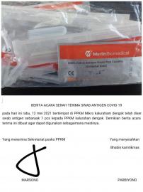 Bantuan Alat Tes Swab Antigen Belum Kepakai